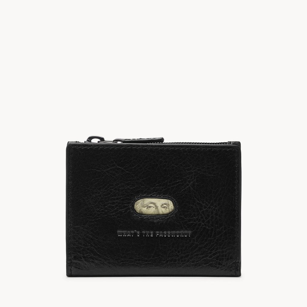 Fossil Andrew Leather Minimalist Zip Card Case Wallet